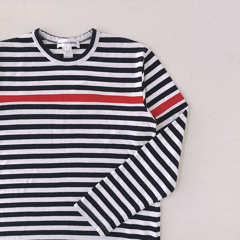 COMME des GARÇONS SHIRT Long Sleeve Border Stripe Tee, S